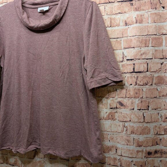 Pure Jill / J. Jill Blouse Mock Neck Mauve Size Medium - Picture 2 of 12